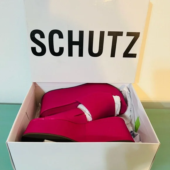 Schutz Hot Pink Marih Weekend Leather Sandals - Picture 5 of 12